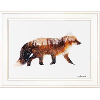 Arctic Red Fox 1 White Framed Print Wall Art