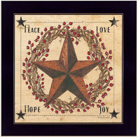 Peace Love Hope Joy Black Framed Print Wall Art