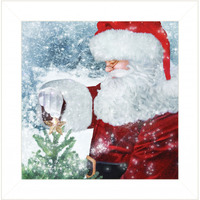 Santas Tree Star 1 White Framed Print Wall Art