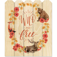 Wild And Free Wreath Unframed Print Wall Art