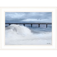 Blue Waves 1 White Framed Print Wall Art