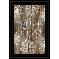 Tis The Season Snowflakes 2 Black Framed Print Wall Art