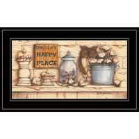 My Happy Place 2 Black Framed Print Wall Art