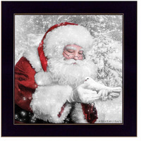 Santas Little Friends 1 Black Framed Print Wall Art
