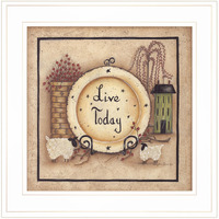 Live Today 3 White Framed Print Wall Art