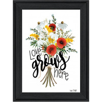 Love Grows Here 4 Black Framed Print Wall Art