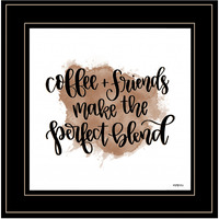 Coffee And Friends Blend Black Framed Print Wall Art