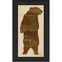 Cabin Rules 4 Black Framed Print Wall Art
