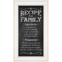 Recipe For Family White Framed Print Wall Art
