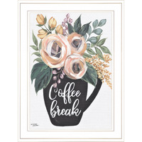 Coffee Break 1 White Framed Print Wall Art