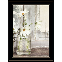 White Blossoms 2 Black Framed Print Wall Art