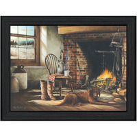 His Morning Coffee 1 Black Framed Print Wall Art
