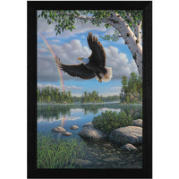 On Eagles Wings 1 Black Framed Print Wall Art