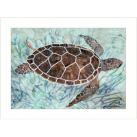 Sea Turtles Collage 1 [1] White Framed Print Wall Art