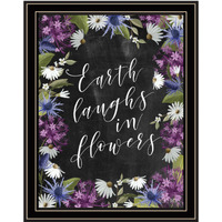 Earth Laughs In Flowers 1 Black Framed Print Wall Art