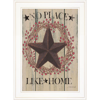 No Place Like Home Wreath 1 White Framed Print Wall Art