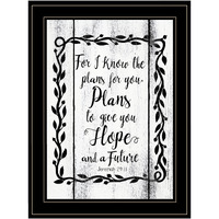 Plans To Give You Hope 2 Black Framed Print Wall Art