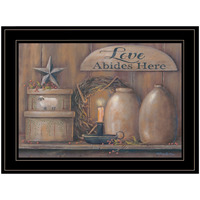 Love Abides Here Shelf 3 Black Framed Print Wall Art