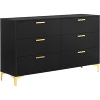 Kendall 6-Drawer Dresser Black And Gold