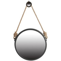 20"" Dark Gray Round Wall Mounted Accent Mirror