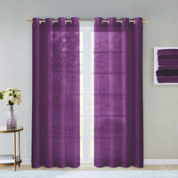 Set Of Two 84""  Purple Solid Modern Window Panels