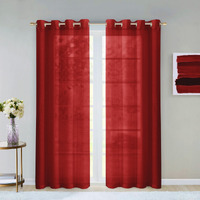 Set Of Two 84""  Red Solid Modern Window Panels