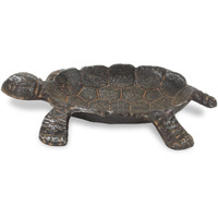 7"" Rustic Black Turtle Metal Handmade Tray
