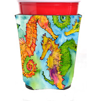 Seahorse  Red Solo Cup Beverage Insulator Hugger