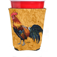 Bird - Rooster  Red Solo Cup Beverage Insulator Hugger