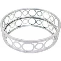 14 X 14 X 4 Silver Classic  Mirror Tray