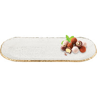 18 Mouth Blown Oval Edge Gold Leaf Platter