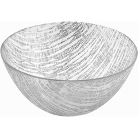 8 Hand Crafted Glass Silver Accent Salad Or Serving Bowl