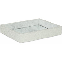 10"" Silver Rectangular Wood Handmade Tray