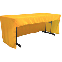LA Linen Open Back Polyester Poplin Fitted tablecloth 96"L x 30"W x 30"H, Dark Yellow