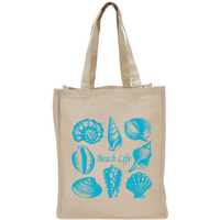 TOTE BAG SEA SHELLS BEACH LIFE