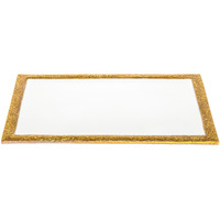 9 gold And White Rectangular Metal Tray