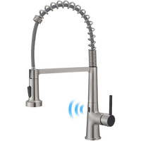 Single Handle Pull Down Sprayer Kitchen Faucet commercial Spring Faucet with Touchless Sensor(D0102H5L68X)
