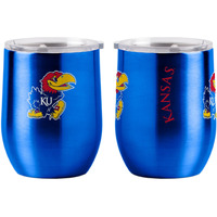 Kansas Jayhawks Travel Tumbler 16oz Stainless Steel Curved