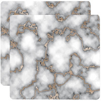 Set of Two gray and gold Abstract cork Square Indoor Outdoor Placemats
