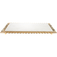 18 White and gold Rectangular Marble Serving Tray