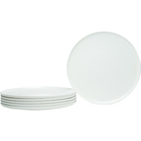 White Six Piece Round Coupe Porcelain Service For Six Dinner Plate Set