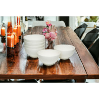 White Six Piece Porcelain Service For Six Bowl Set