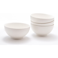White Four Piece Porcelain Service For Four Bowl Set