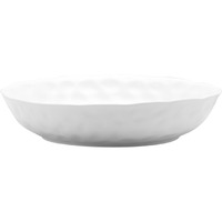 White Six Piece Round Pebbled Porcelain Service For Six Bowl Set
