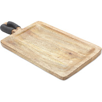 Set of Two Brown Solid Wood Cheese Boards