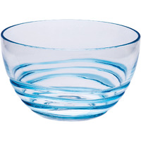 Clear and Blue Four Piece Swirl Acrylic Service For Four Bowl Set
