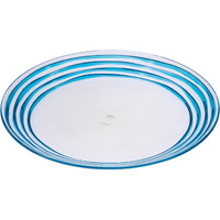 Clear and Blue Four Piece Swirl Acrylic Service For Four Dinner Plate Set