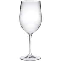 Set of Four Clear Tritan Plastic Stemmed All Purpose Wine Glass