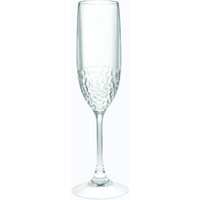 Set of Four Clear Dimpled Tritan Plastic Stemmed Flutes