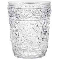 Set of Four Clear Paisley Acrylic Stemless Whiskey Glass